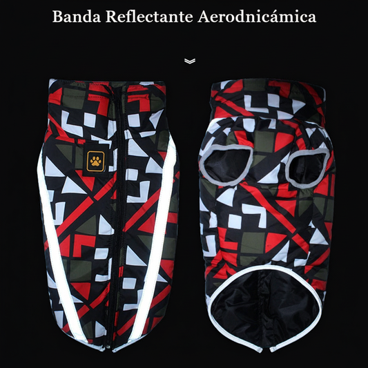 Detalle de bandas reflectantes del abrigo