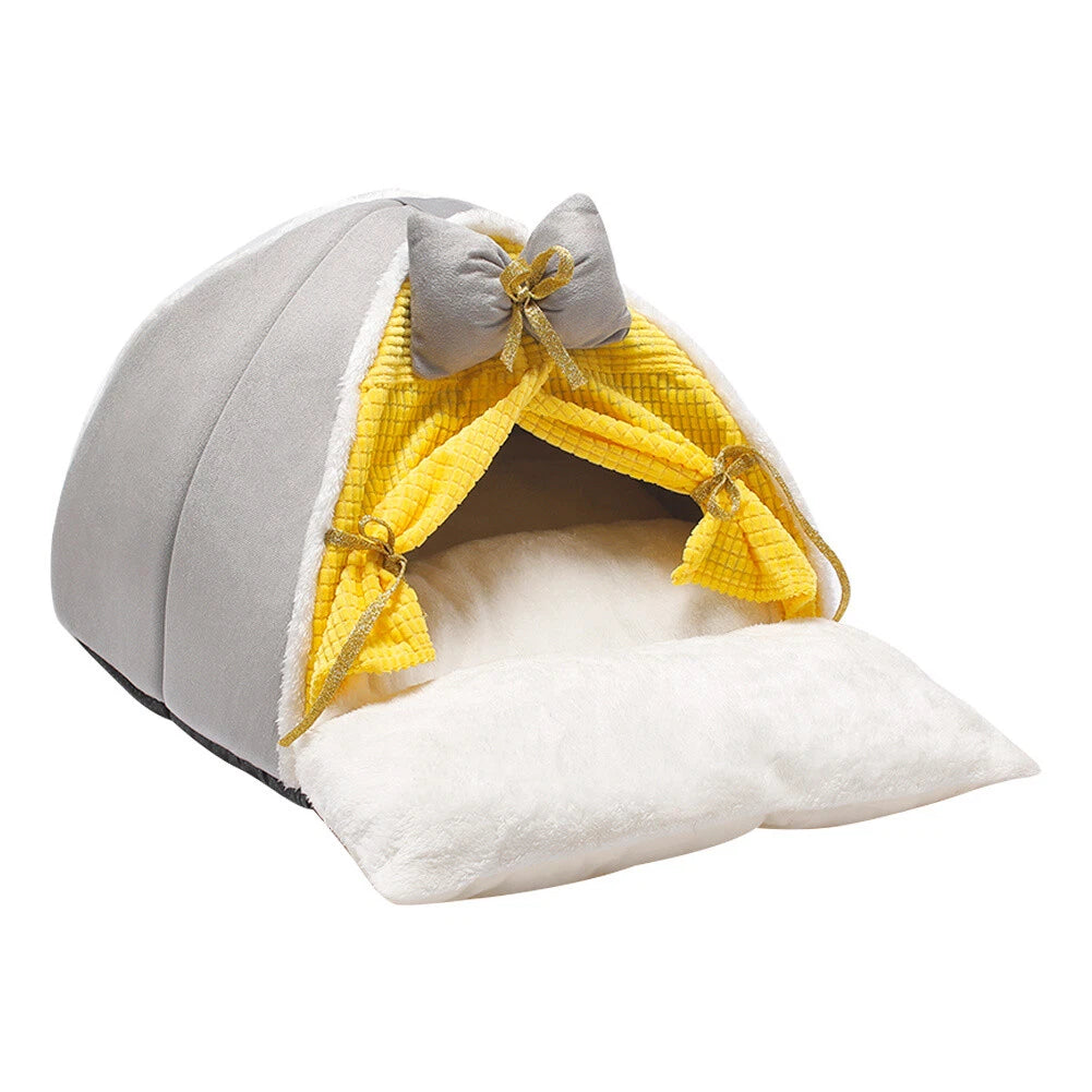 REFUGIO CUEVA SUAVE PARA GATOS Y PERROS PEQUEÑOS CON LAZO