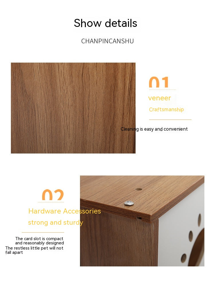 REFUGIO NÓRDICO CAT-STUDIO - MESITA DE NOCHE Y CUEVA DE MADERA REAL