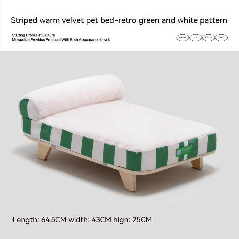 CAMA NÓRDICA VELVET-STRIPE - DIVÁN ORTOPÉDICO DE MADERA REAL