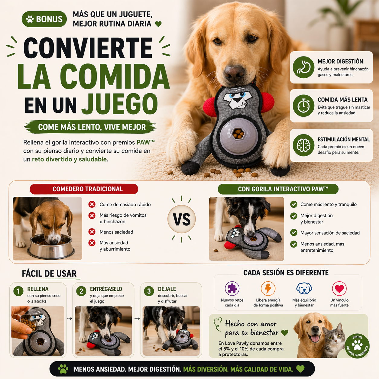 GORILA INTERACTIVO CON PREMIOS PAW™
