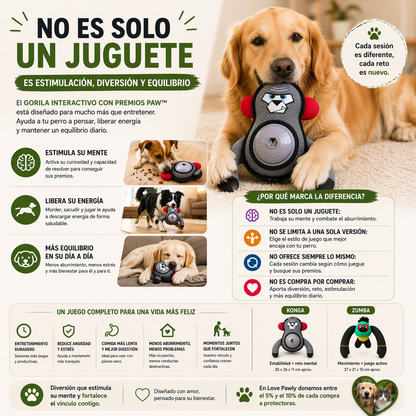 GORILA INTERACTIVO CON PREMIOS PAW™