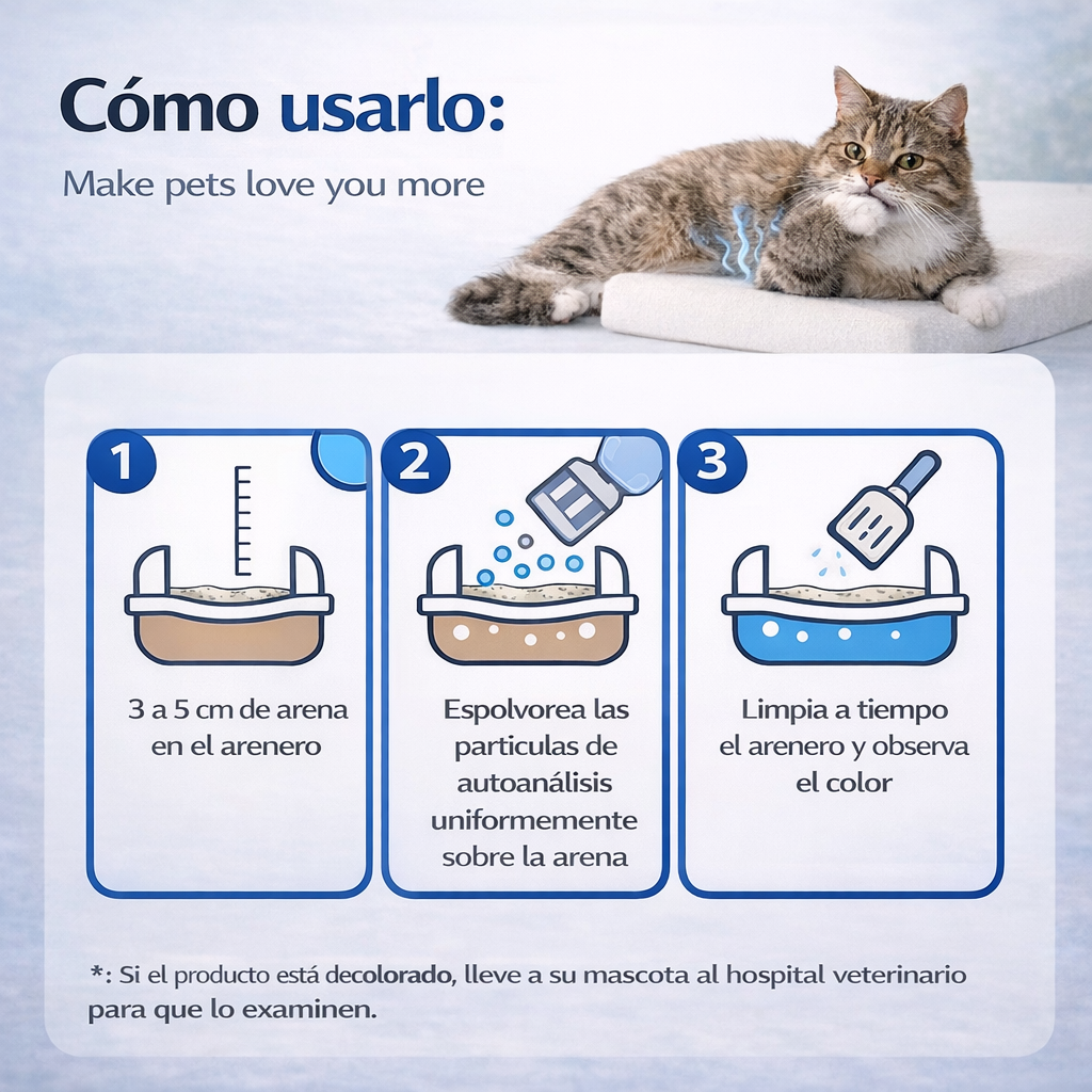 TEST DE SALUD PARA ARENERO - DETECTOR PREVENTIVO DE SANGRE Y PH