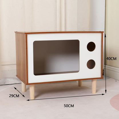 REFUGIO NÓRDICO CAT-STUDIO - MESITA DE NOCHE Y CUEVA DE MADERA REAL