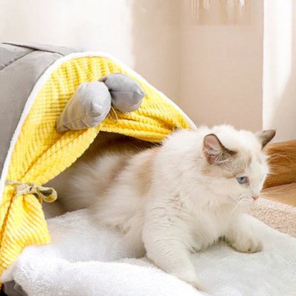 REFUGIO CUEVA SUAVE PARA GATOS Y PERROS PEQUEÑOS CON LAZO