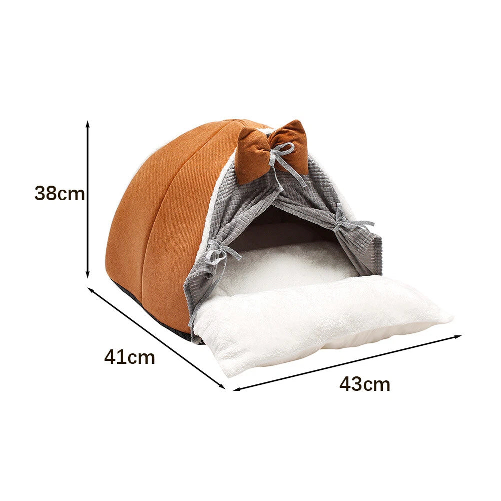 REFUGIO CUEVA SUAVE PARA GATOS Y PERROS PEQUEÑOS CON LAZO