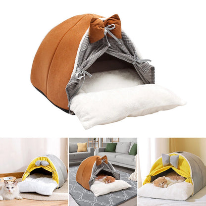 REFUGIO CUEVA SUAVE PARA GATOS Y PERROS PEQUEÑOS CON LAZO