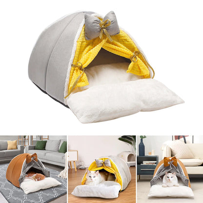 REFUGIO CUEVA SUAVE PARA GATOS Y PERROS PEQUEÑOS CON LAZO