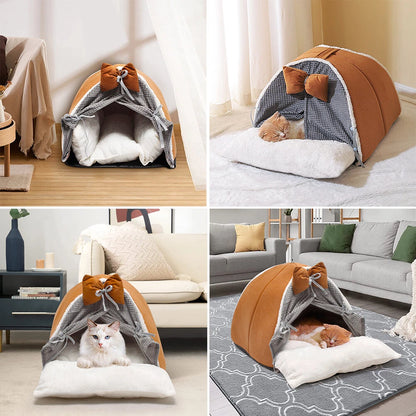 REFUGIO CUEVA SUAVE PARA GATOS Y PERROS PEQUEÑOS CON LAZO