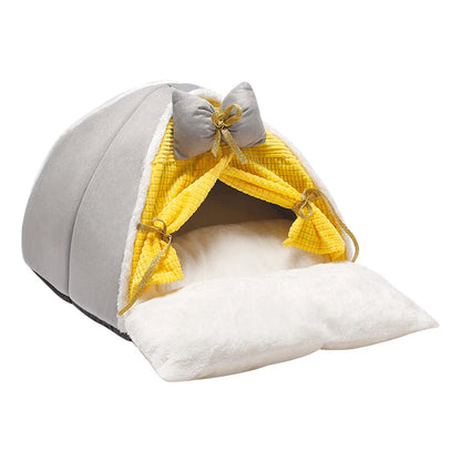 REFUGIO CUEVA SUAVE PARA GATOS Y PERROS PEQUEÑOS CON LAZO