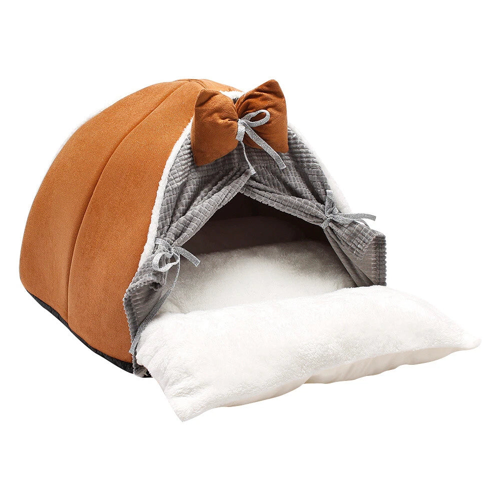 REFUGIO CUEVA SUAVE PARA GATOS Y PERROS PEQUEÑOS CON LAZO