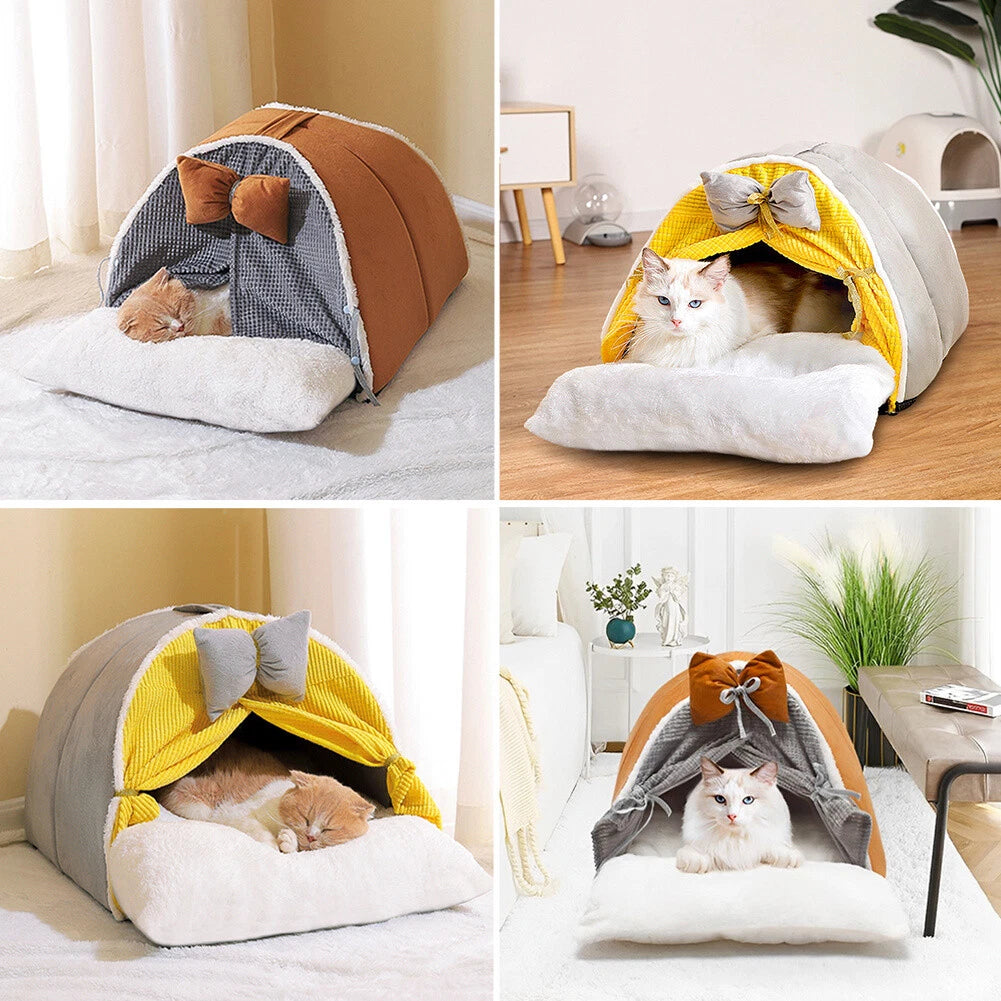 REFUGIO CUEVA SUAVE PARA GATOS Y PERROS PEQUEÑOS CON LAZO