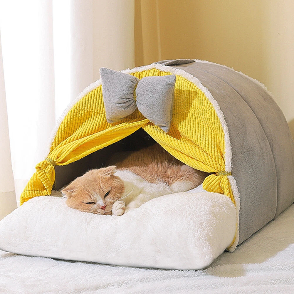 REFUGIO CUEVA SUAVE PARA GATOS Y PERROS PEQUEÑOS CON LAZO