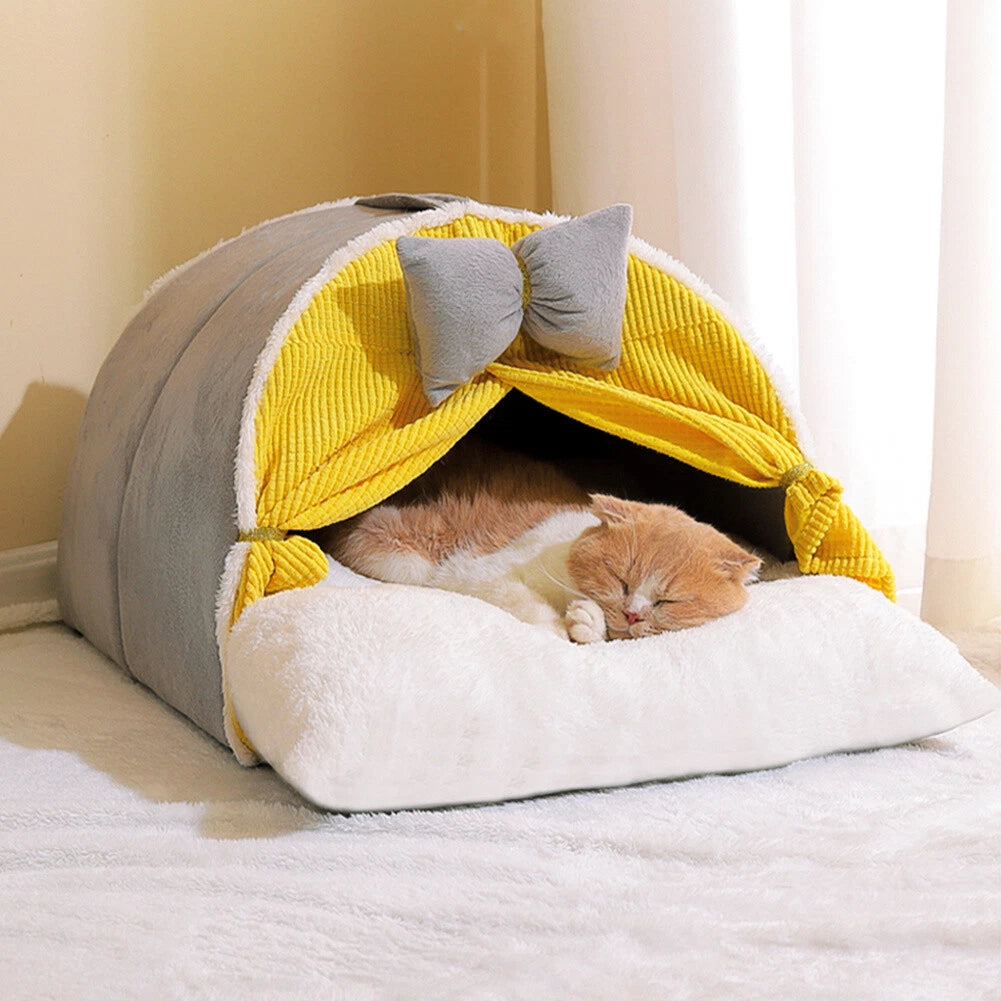 REFUGIO CUEVA SUAVE PARA GATOS Y PERROS PEQUEÑOS CON LAZO